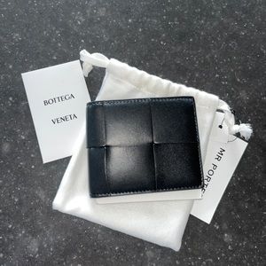 Bottega Veneta Bi-Fold Black Leather Wallet